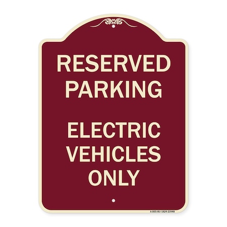 Signmission For Electrical Cars Reserved Parking Electric Vehicles Heavy-Gauge Alum, 24" x 18", BU-1824-23948 A-DES-BU-1824-23948
